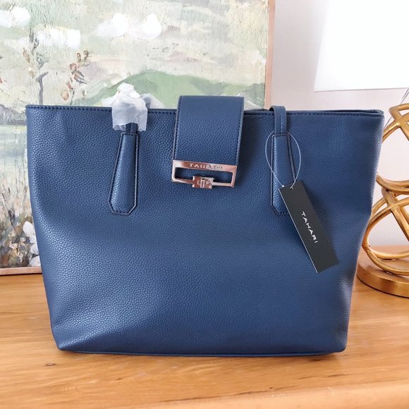 Tahari Handbags - Tahari Navy Blue Tote NWT